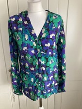 Fabienne Chapot Frida Women’s Blouse EU 34 UK 6 Blue Green  Floral NWOT
