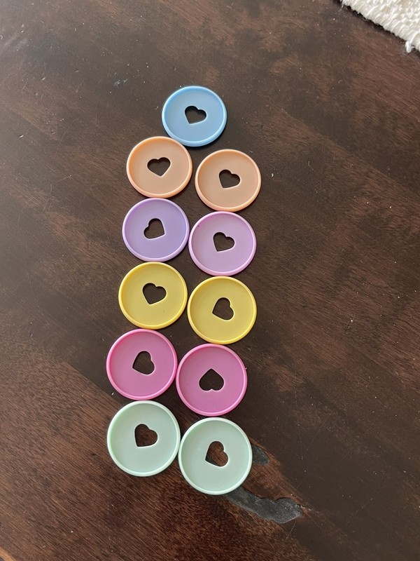Happy Planner Expander Discs  11 Pcs Heart Multi Color Rainbow Pastel