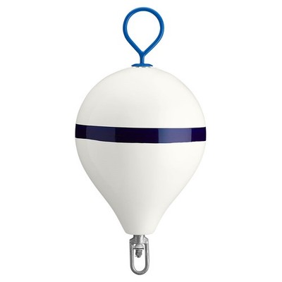 Polyform 17 '' CM Mooring Boje W / Stahl Eisen Weiß Blau Stripe CM-3 WH-STR