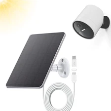 Solar Panel 4W 5V with 10Ft Charging Cable for Outdoor Security Camera