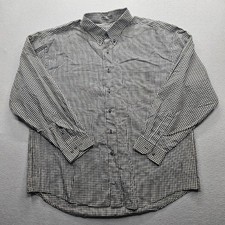 Van Heusen Men's Size XL Black White Check Long Sleeve Button Down Shirt