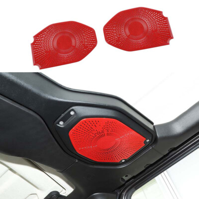 Red Top Speaker Audio Decor Trim Cover for Jeep Wrangler JL Gladiator JT 2018-23
