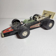 Vtg TIM-MEE Black Race Car Flying Wedge #8 F1 Formula RaceCar Driver USA  12"