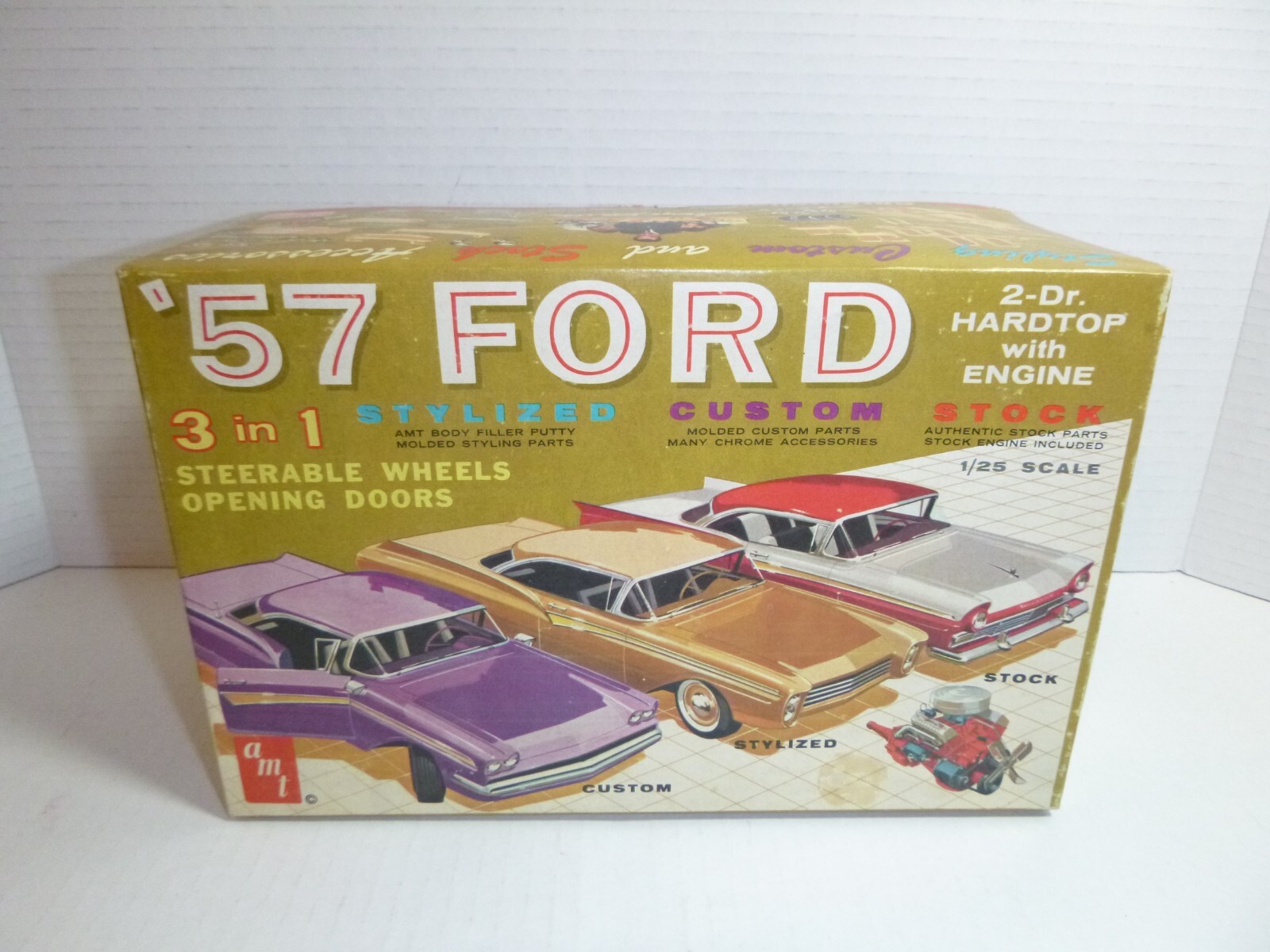 Vintage AMT Model Kit 1957 '57 FORD 3 in 1 kit with Box and