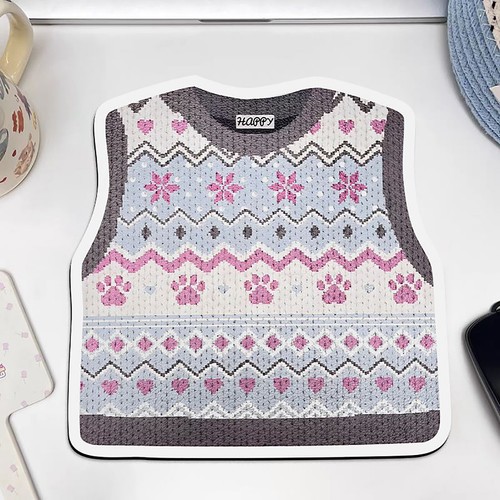 Creative Cute Sweater Printed Mouse Pad Anti-slip Thickened Keyboard Mice Mat - Afbeelding 16 van 20