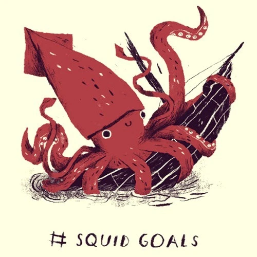 SQUID GOALS T-SHIRT Octopus Kraken Sea Monster Art Pirate Shipwreck TeeFury Tee