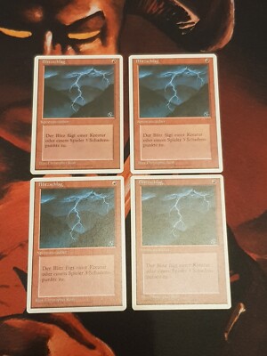 Lightning Bolt Fwb german Revised Playset EX Magic MTG