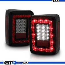 Smoke Full Led Rear Brake Reverse Turn Tail Lights For 07-18 Jeep Wrangler Jk