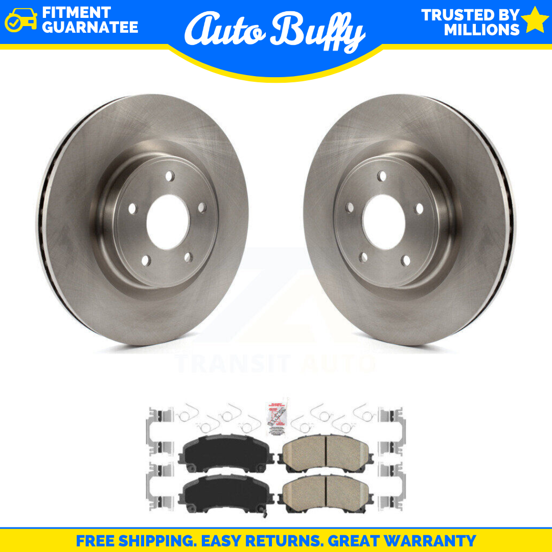 Front Disc Brake Rotors And Integrally Molded Pads Kit For INFINITI Q50