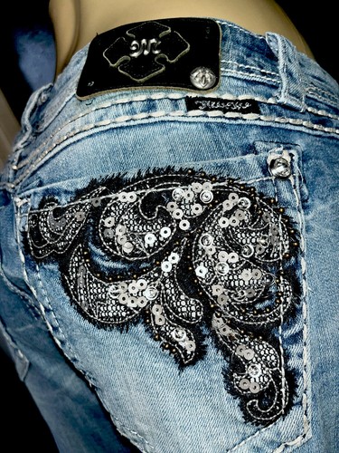 MISS ME sequin \u0026 bead swirling pocket 