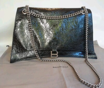 Balenciaga Leather Large Crush Shoulder Bag