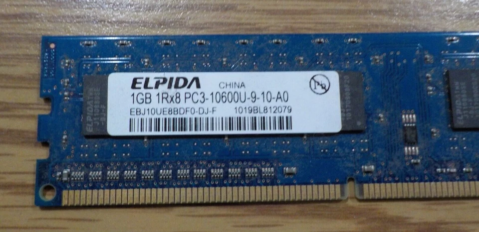 ELPIDA EBJ10UE8BDF0-DJ-F (1GB) 1Rx8 PC3-6400U-9-10-A0   (x6=6GB) - Image 3 of 4