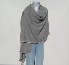 Cashmere|4 Ply|Shaw/Throw|HandLoomed|Nepal |"Natural"|2 Color|Charcoal/Gray