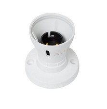 Bayonet Batten White Ceiling Lamp-Holder BC B22 Light Bulb Socket Lamp Fitting