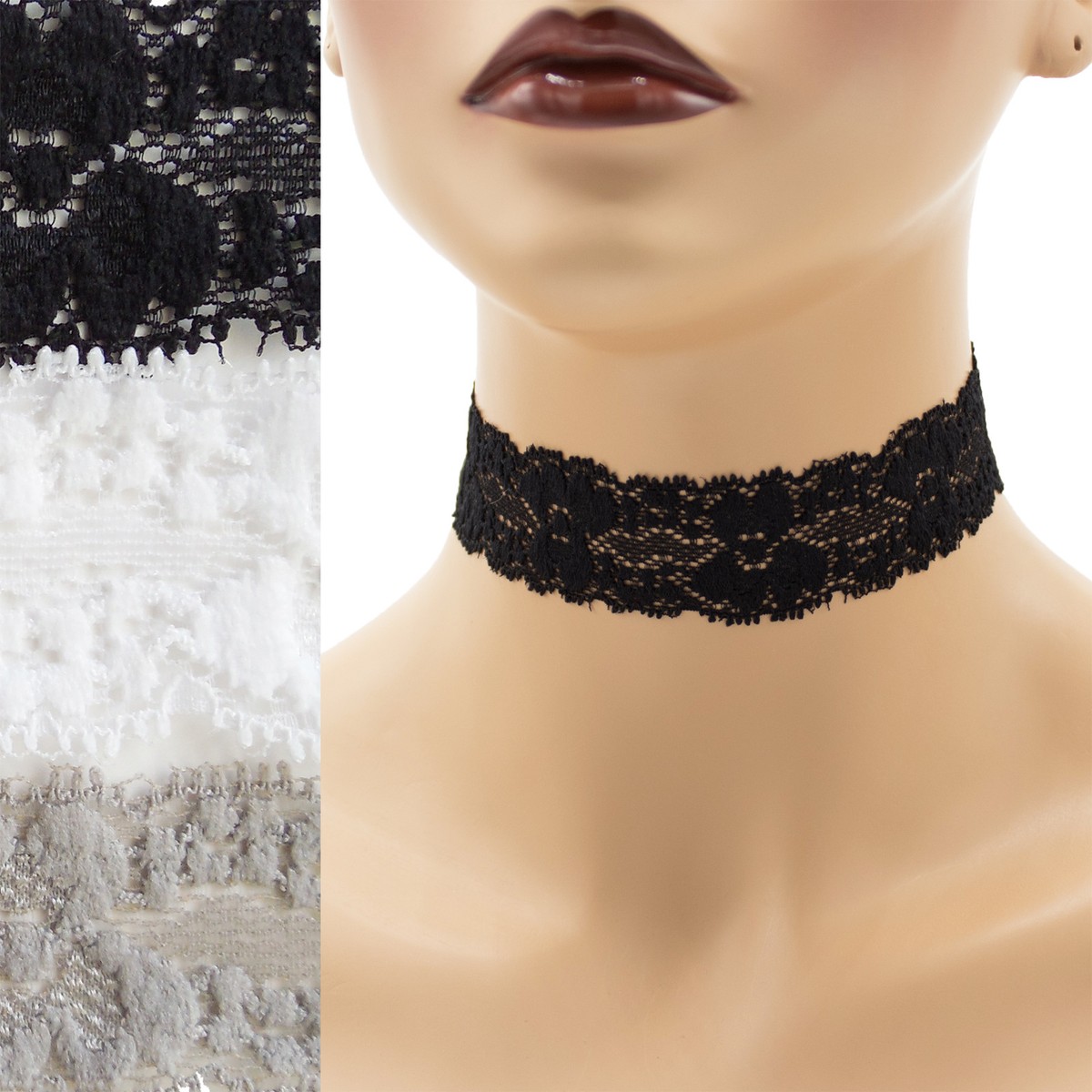 Stretch Lace Choker inch wide custom necklace 25 30 mm