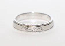 Tiffany & Co 4mm Together Platinum 950 Milgrain Edge Wedding Ring (Size: 10.25)