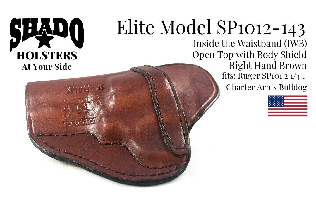 SHADO Leather Holster USA Elite Model SP1012-143 Right Hand Brown IWB Ruger SP - Picture 10 of 11