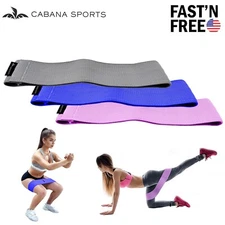 3 PCS Fabric Resistance Bands Loop Set Durable Fitness Booty Leg Exercise Gym