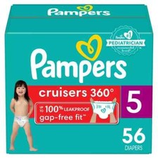 Pampers Cruisers 360 Diapers Super Pack - Size 5 - 56ct - OPEN BOX