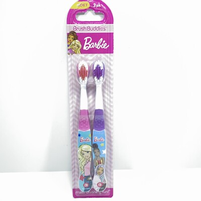 Barbie Brush Buddies Toothbrush (2 Pack) New/Sealed