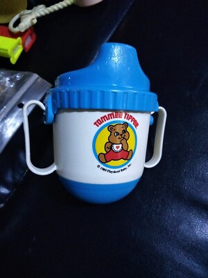 Rare Vintage 1989 Blue Playskool Baby Tommee Tippee Roly Sippy Cup With Handles
