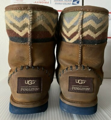 UGG Pendleton Brown Leather Short 1009717k Sz 4 Boots | eBay