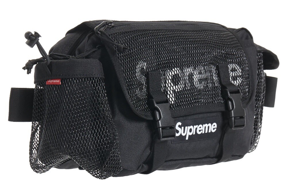 Authentic Brand New Supreme Cordura Black Mesh Waist Bag Spring