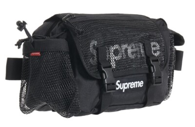 Authentic Brand New Supreme Cordura Black Mesh Waist Bag Spring
