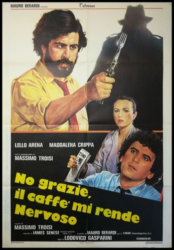 NO GRAZIE IL CAFFE MI RENDE NERVOSO Original Movie Poster 39x55" 2Sh Ita TROISI