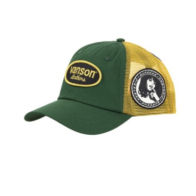 Supreme Hysteric Glamour Vanson Leather Mesh Back 6-Panel Green Trucker Hat