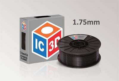 Black 1.75mm PLA 3D Printer Filament - 1kg Spool - Dimensional Accuracy +/- 0...