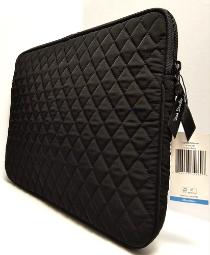 Vera Bradley Laptop Sleeve in Microfiber Classic Black 15" Laptop Compatible New - Picture 15 of 24