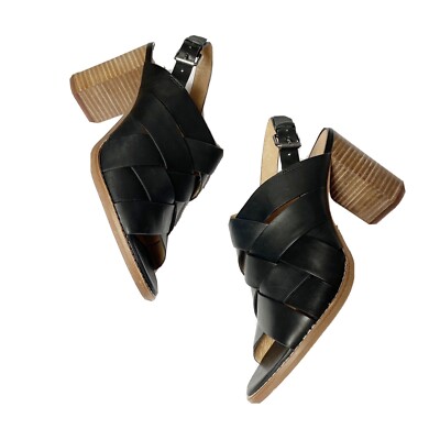 Madewell $158 The Cindy Sandal True Black Woven High-Heel