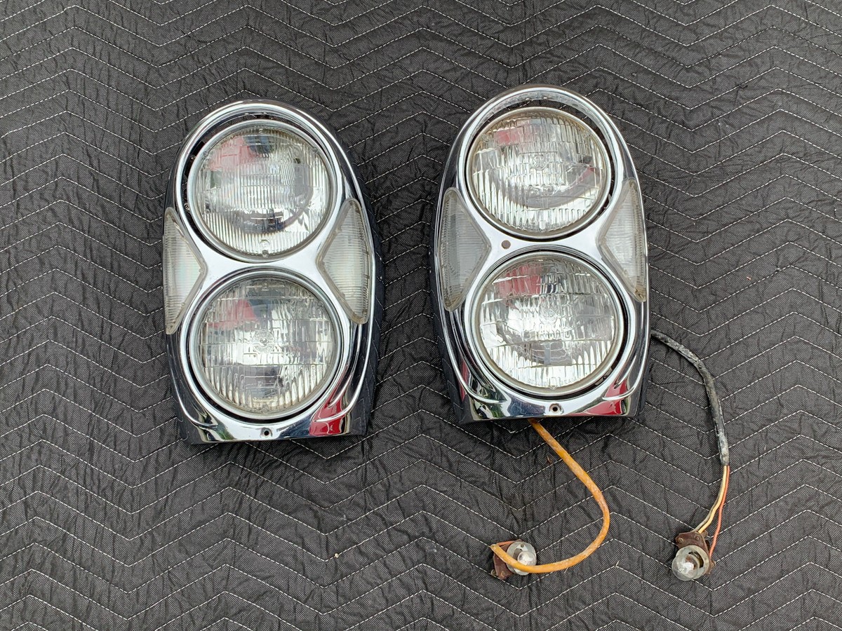Pair Mercedes W108 W109 W111 W112 Double Headlights Headlight