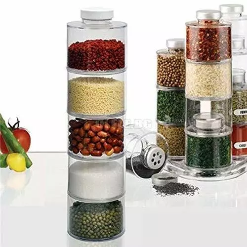 SPICE TOWER, Self Stacking Spice Bottles, Set of 6 - Prodyne