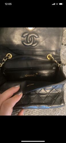 Chanel Quilted Echtleder Vintage Handtasche Schwarz Top Zustand - Bild 3 von 15