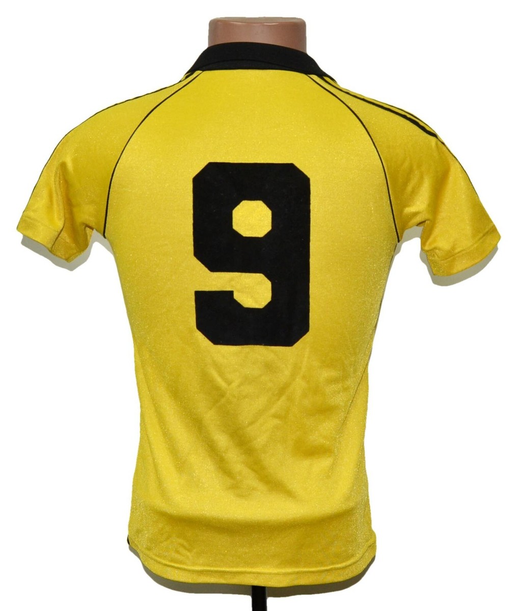 VINTAGE ADIDAS TEMPLATE 1980'S YELLOW FOOTBALL SHIRT 9 SIZE S | eBay