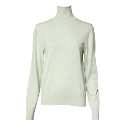 DOLCE GABBANA Sweater Light Green Wool Turtleneck Pullover