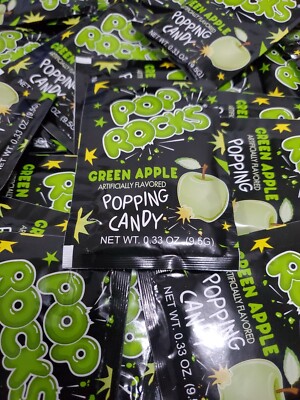 24 Pop Rocks Candy Green Apple 0.33oz Bulk 24 Count Popping Candy