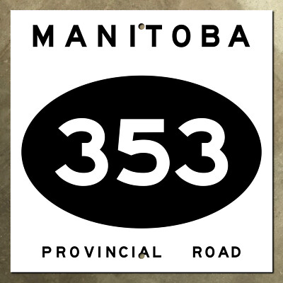 Manitoba provincial road 353 highway marker route sign 1970s 16x16