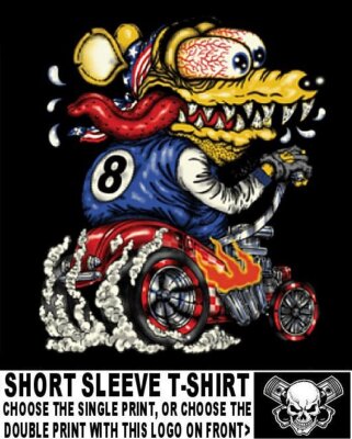Giant Monster Rat In Blown Supercharged Hot Rat Rod Roadster Skull T-shirt WS161