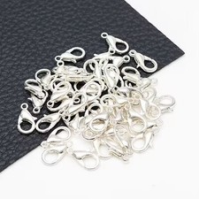 100 Silver Plated Jewelry Lobster Claw Clasps 14x7mm Necklace Jewelry Make
