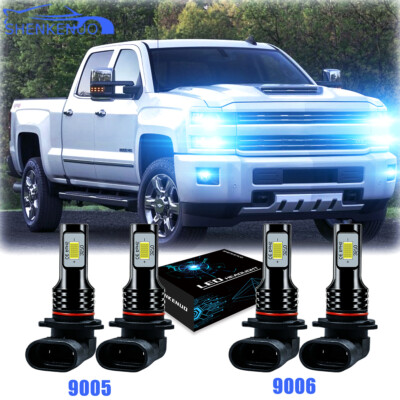 For Chevy C1500 2500 3500 1990-98 6000K LED Headlight Bulbs Hi-Lo Beam Combo Kit - Foto 9