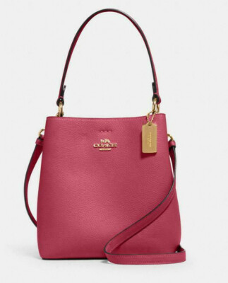関税込+即発★COACH★Small Town Bucket Bag★2WAY バッグ 1011 Coach 1011 Small Town Bucket Bag Refined Pebble Leather