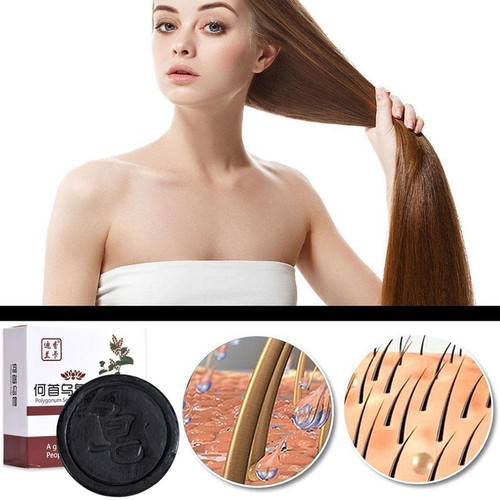 1*80g Natürliche Polygonumseife Shampoo Essenz Haarverdunkelnde Acarid Seife 9CA0 - Bild 5 von 13