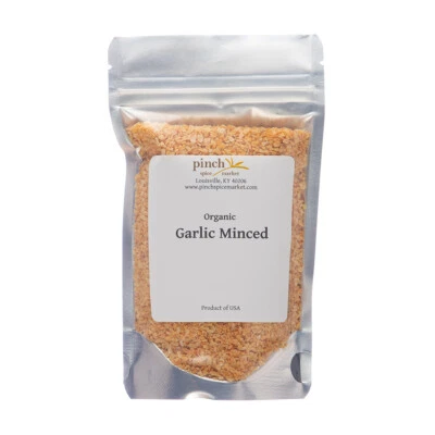 PINCH SPICE MARKET Organic Minced Garlic | From Certified Organic Farms in California, USA