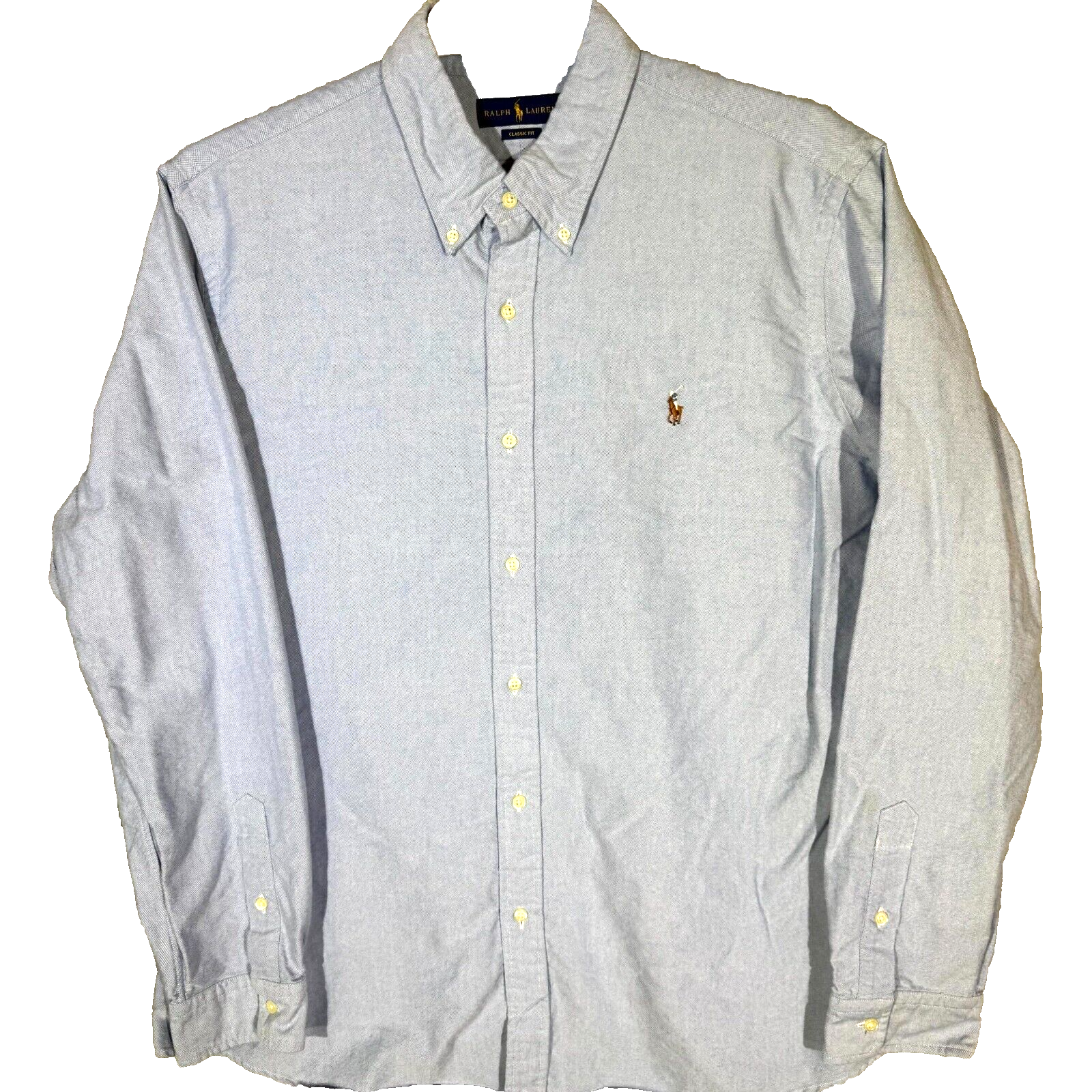 PONY Ralph Lauren Camicia Uomo 2XL Blu Vestibilità Classica Manica Lunga Bottoni M1273