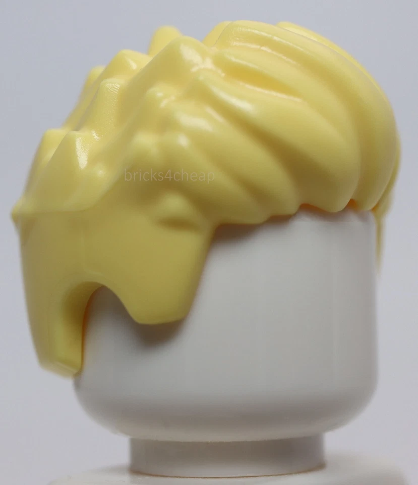 Lego Mini Muñeca Amarillo Claro Brillante Pelo Corto Puntas Barrido Delantero Foto 2 de 3