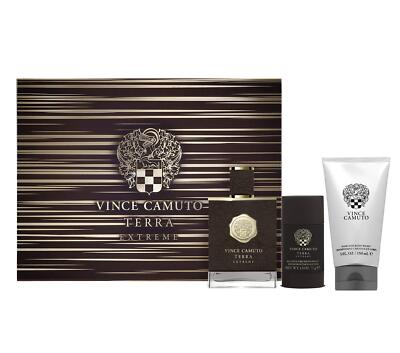 Vince Camuto Terra Extreme 3 Pc, 3.4 oz. EDP + deodorant and shampoo Distressed