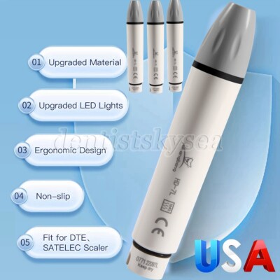 1-10Pc Dental LED Ultrasonic Scaler Scaling Detachable Handpiece For SATELEC DTE